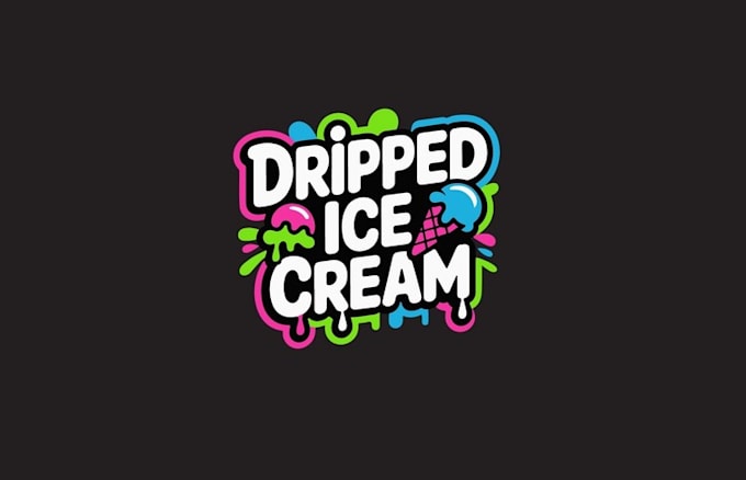 design dripped ice cream logo