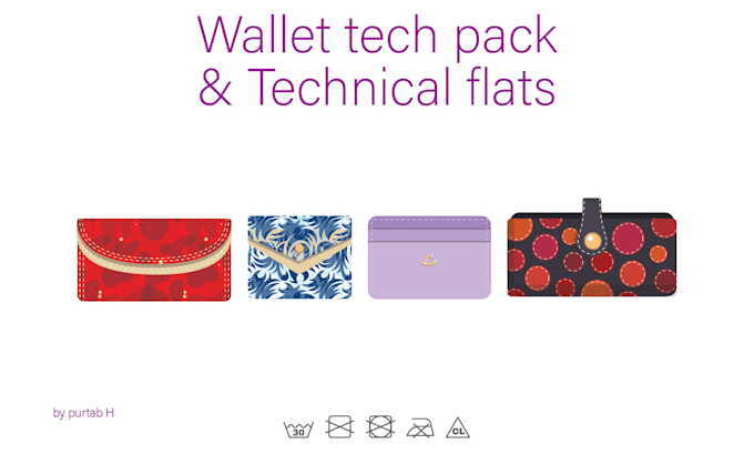 design professional tech packs and cad flats for wallets