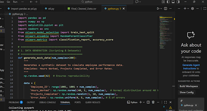 build automated etl data pipelines using python and sql