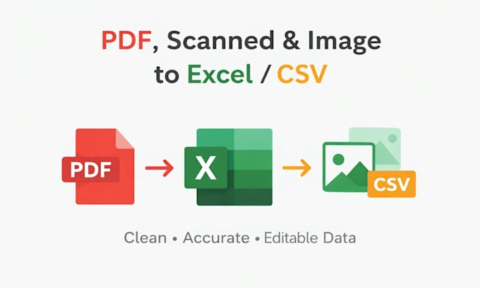 convert PDF, scanned, or image files to excel or CSV