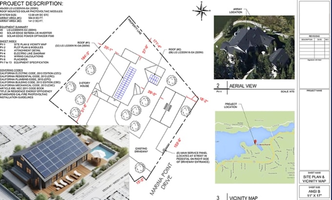 Design residential or commercial solar permit pv solar home ...