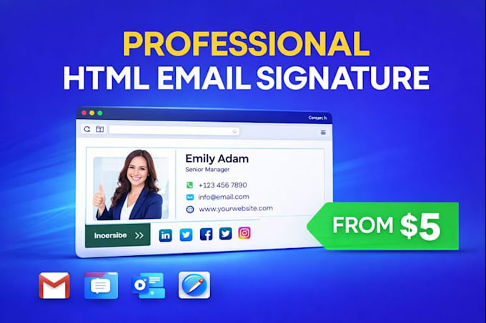 create a HTML email signature clickable
