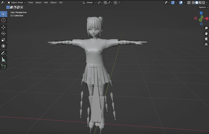 create, fix and rig 3d vtuber character for vroid, vrchat, and vrm in blender