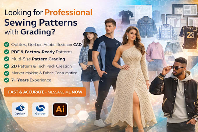 create factory ready sewing patterns PDF, dxf with grading