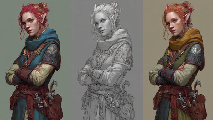 draw anime, realistic portrait or dnd character