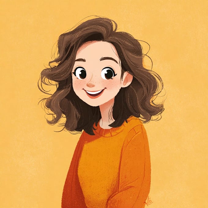 cute cartoon portrait, avatar, profile picture