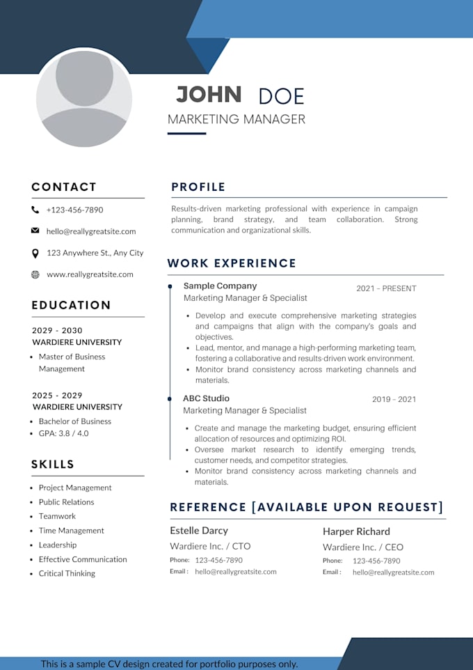 design professional cvs and resume until satisfied