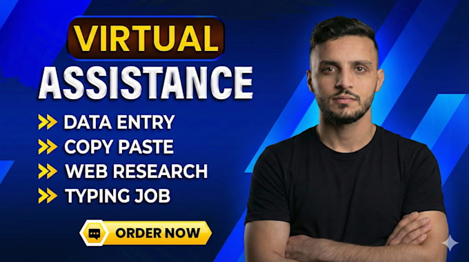 be your virtual assistant for data entry, web research, typing and copy paste