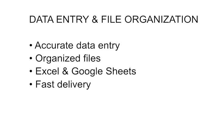 data entry and file organization services