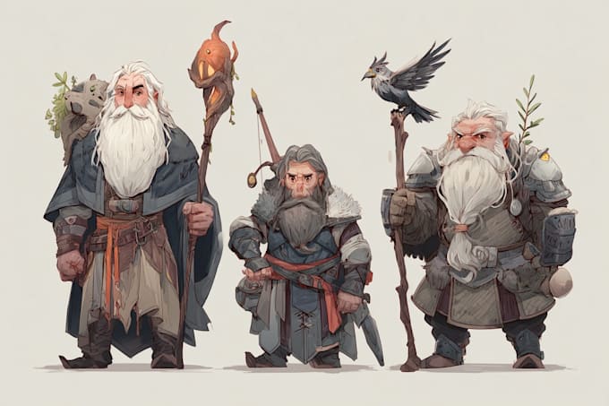 Crear personaje de fantasía para arte de personaje de dnd, grupo de dnd