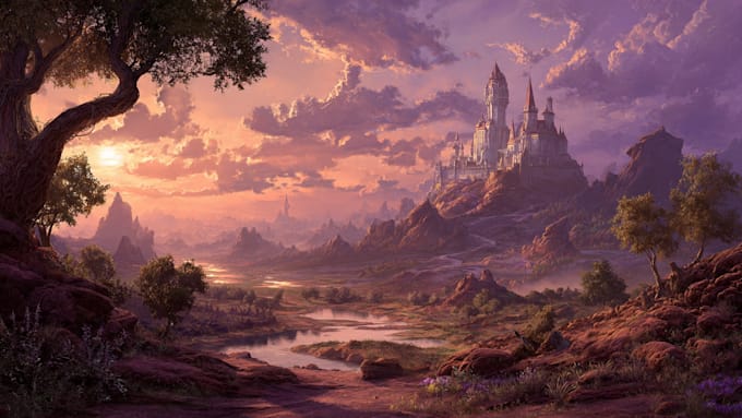 do fantasy background and landscape