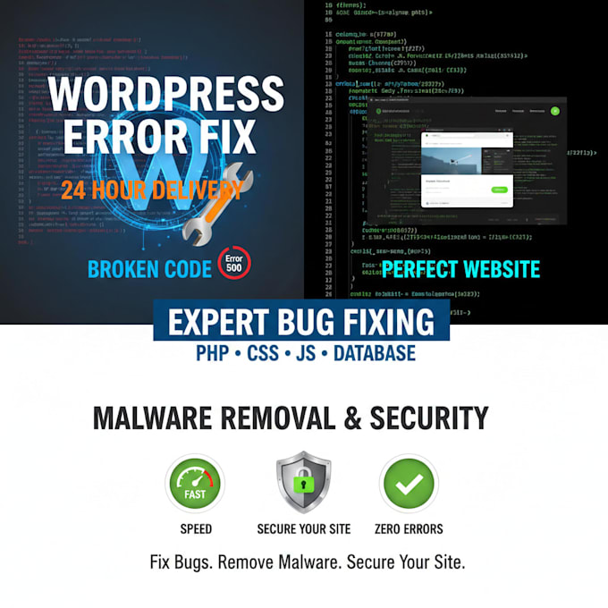 professionally fix wordpress errors, bugs, website issues