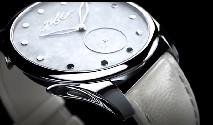 photorealistic 3d watch animation luxury wristwatch product promo exploded view