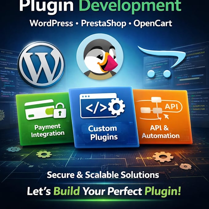 develop wordpress, prestashop, opencart custom plugin