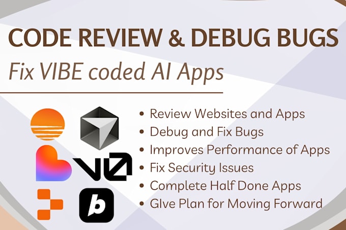 Fix, review, debug vibe coded apps made with replit, base44, lovable ...