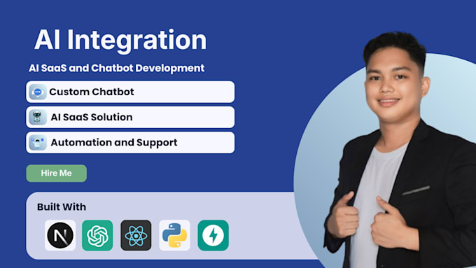 develop ai integration, ai saas, ai chatbot, ai automation