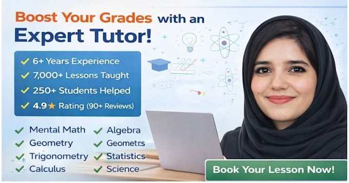 tutor math algebra, geometry, calculus, trigonometry, and statistics