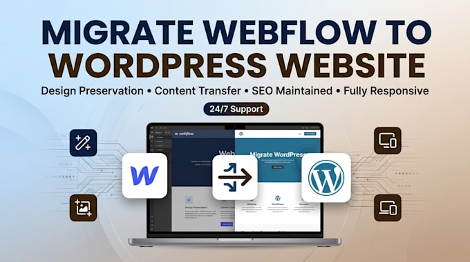 migrate webflow to wordpress website