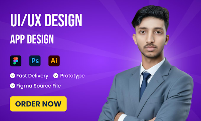 design mobile app UI UX in figma with interactive clickable prototype