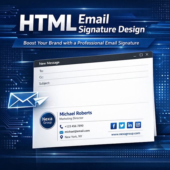 design a professional clickable HTML email signature