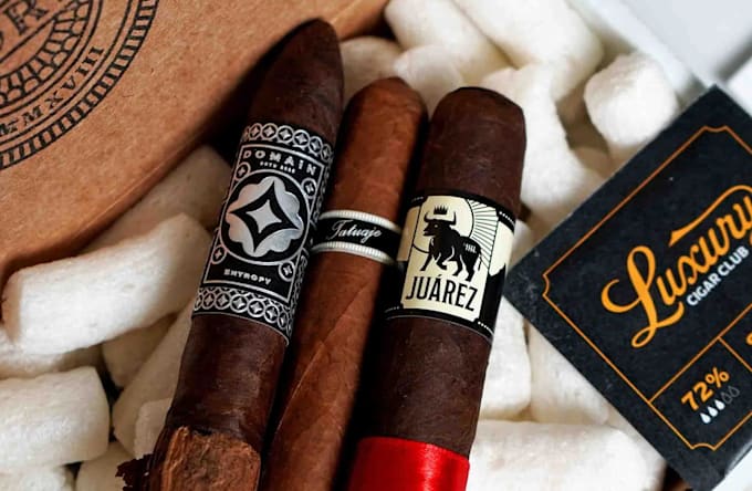 do cigar label, cigar ring, cigar box and cigar logo design