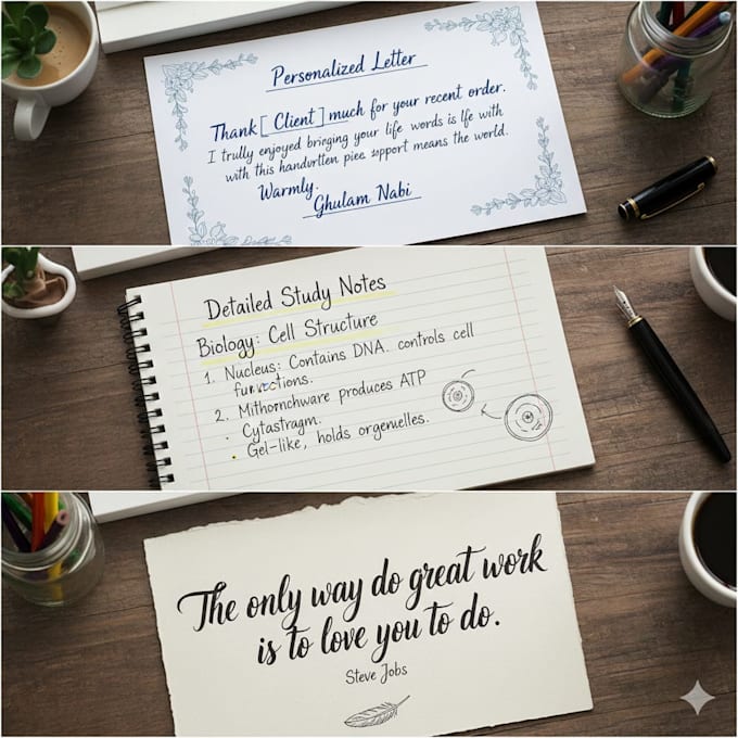provide professional handwriting services for letters notes and assignment