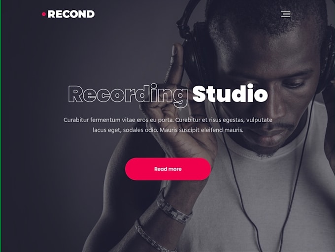 do recording studio music band website design