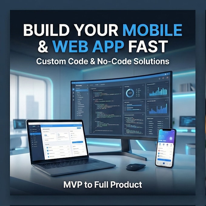 build your web app, mobile app, using custum code or no code