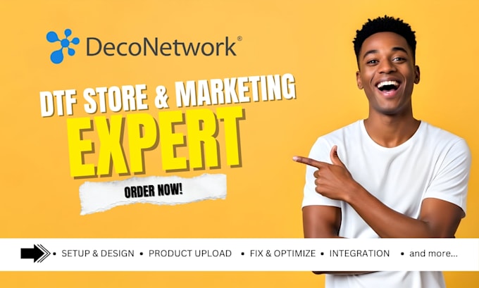 set up and design deconetwork dtf store with workflow