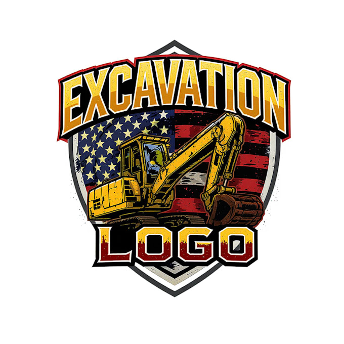 professional excavation and construction logo design