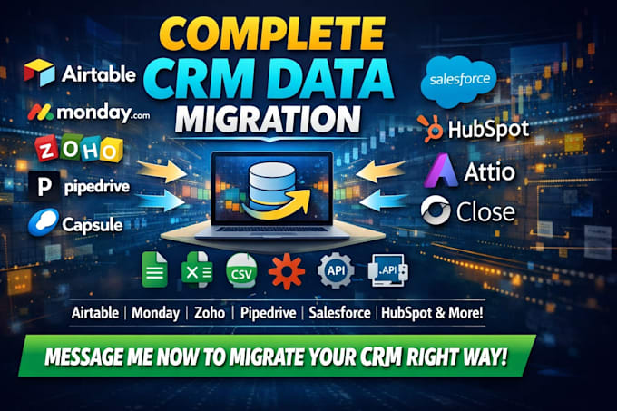 data migration on airtable monday zoho pipedrive capsule CRM salesforce hubspot