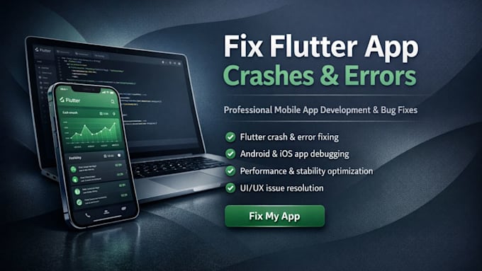 fix flutter app crashes and errors mobile app development