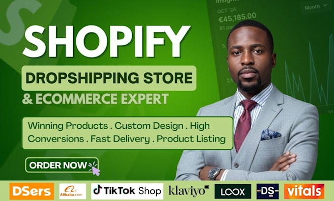 build shopify dropshipping store, shopify ecommerce website as shopify expert
