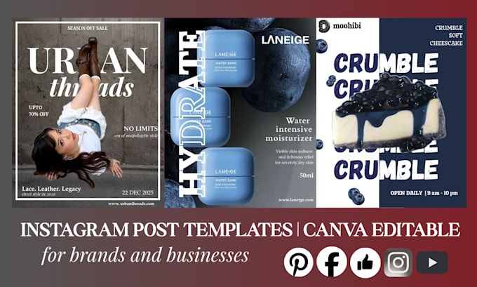 design editable instagram canva templates for small businesses