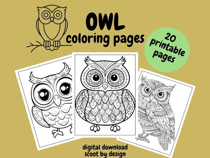 create hand drawn owl king logo