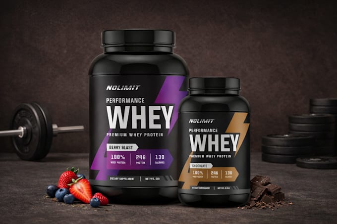 create protein supplement packaging design