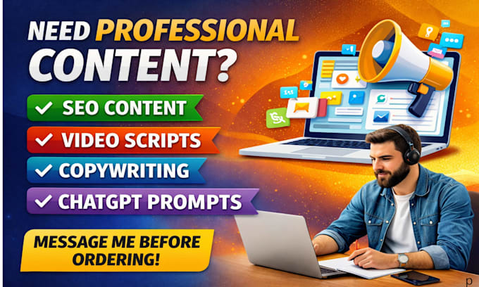 do SEO content writing, youtube scripts and copywriting