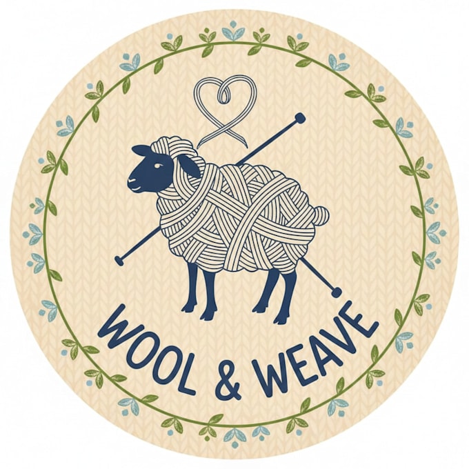 design a creative and cozy knitting logo for your brand