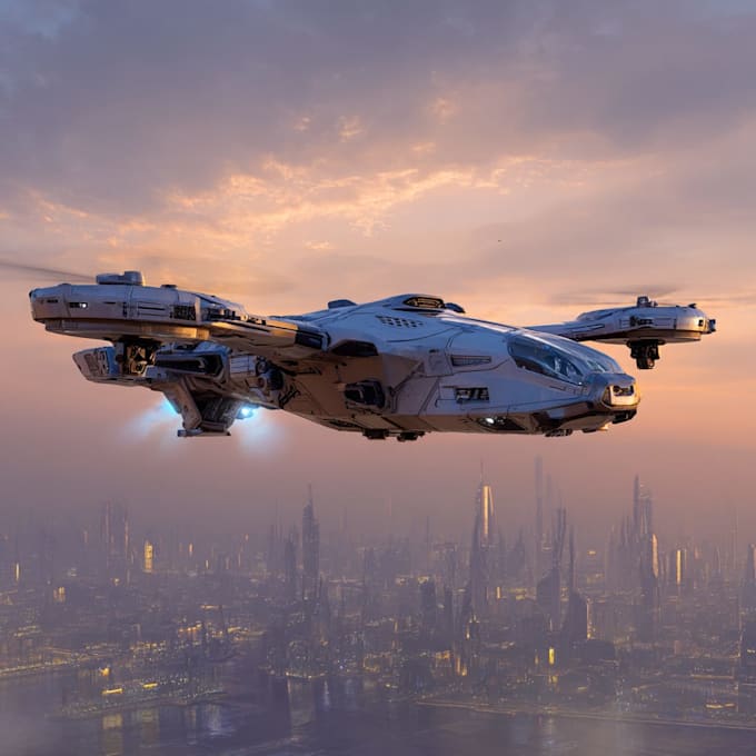 draw high quality spaceship concept