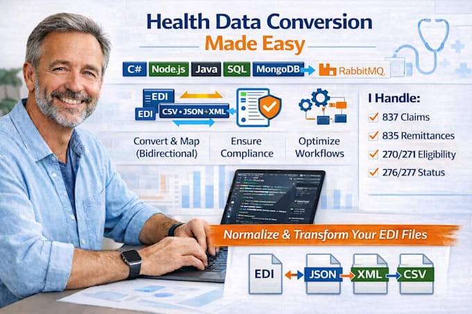 convert and map healthcare edi files across any data format