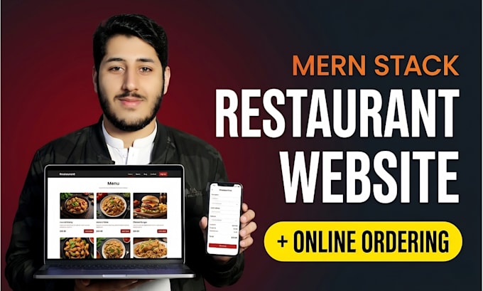 develop a responsive restaurant website with online ordering system