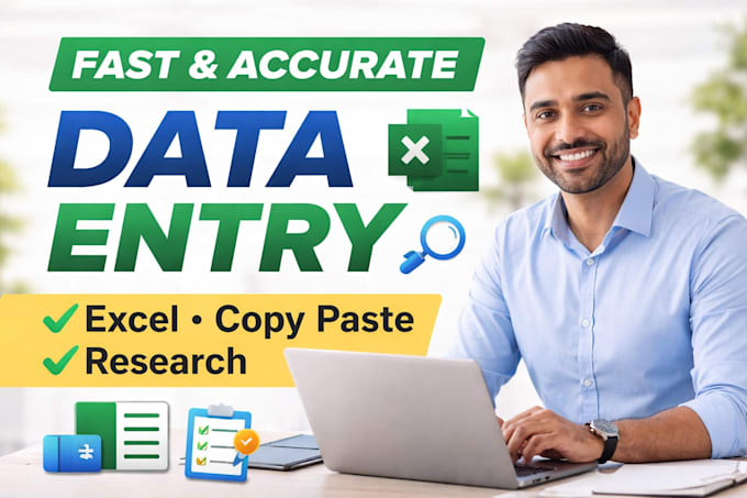 do fast and accurate data entry, copy paste and web research