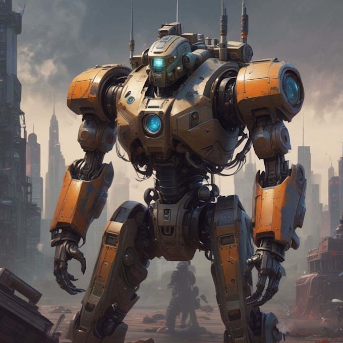create stunning sci fi robot art futuristic illustrations