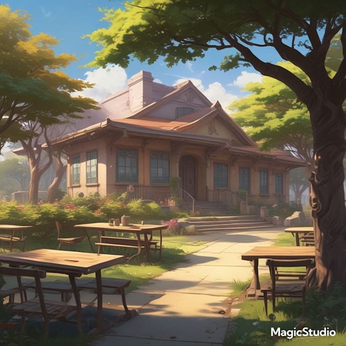 draw anime background and environment art