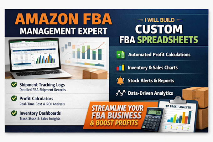 build amazon fba, shipment log, spreadsheet, profit calculator, inventory chart