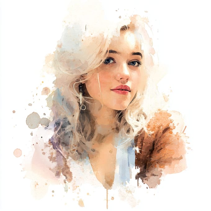 create a custom watercolor portrait illustration