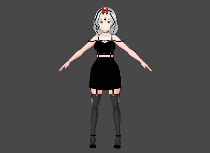 3d vtuber model full body rigged for streaming and vrchat