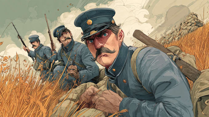 create military themed illustration for you