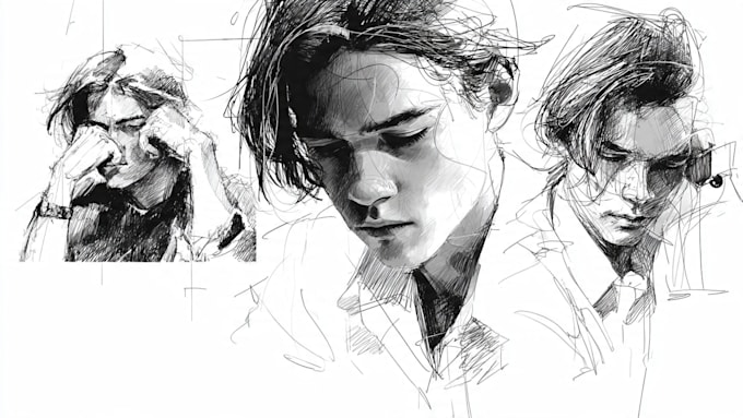 create unique scribble art sketch illustrations
