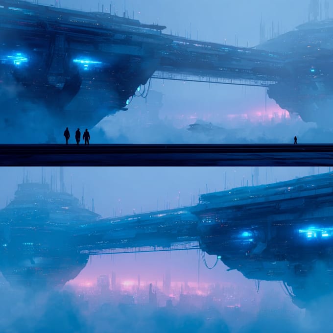 create sci fi city or landscape art for you